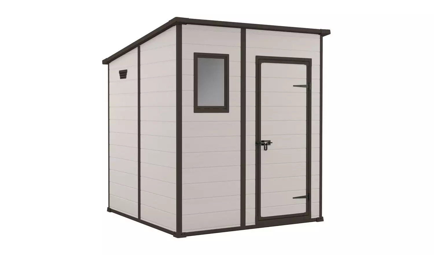 Keter Manor Pent Garden Storage Shed X Ft Beige Brown