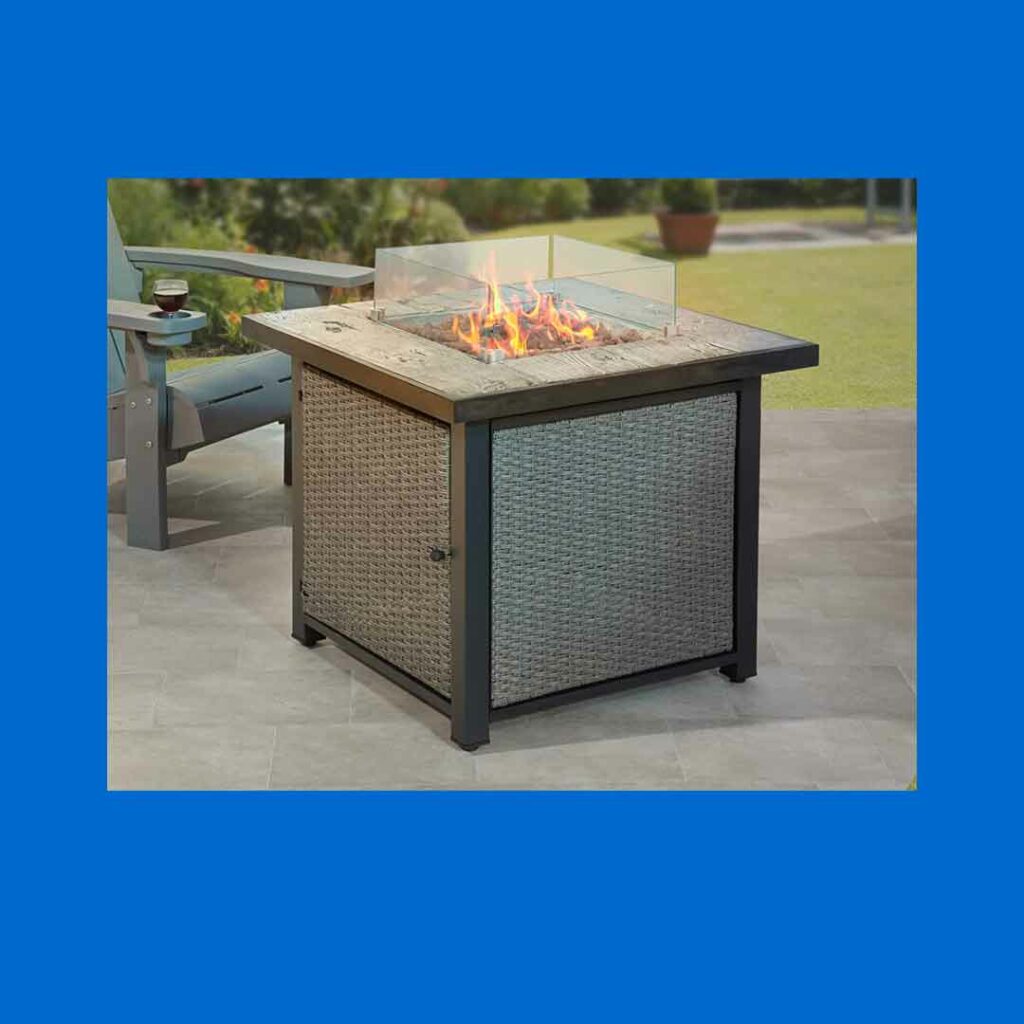 Fire Pit Table Concrete Top Glass Screen Competition Fox