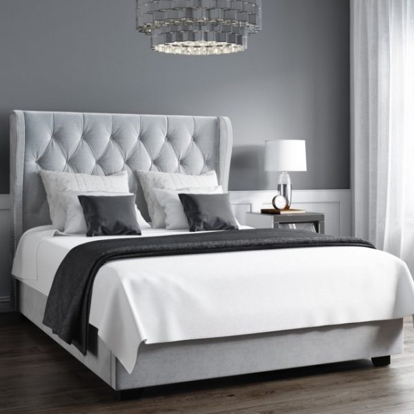 Grey winged deals king size bed