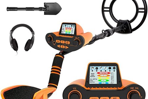 SUNPOW Professional Metal Detector for Adults, Adjustable Ground Balance, Disc & Notch & Pinpoint Modes, Upgraded DSP Chip, Multiple Audio Prompts with Headphones