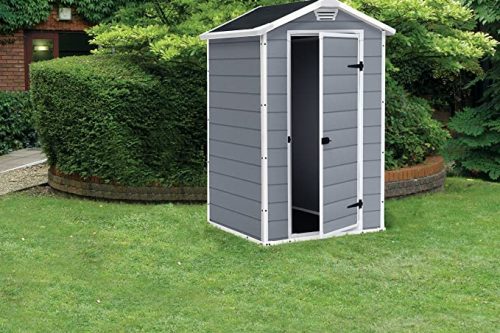Keter Manor Outdoor Garden Storage Shed, Grey, 4 x 3 ft