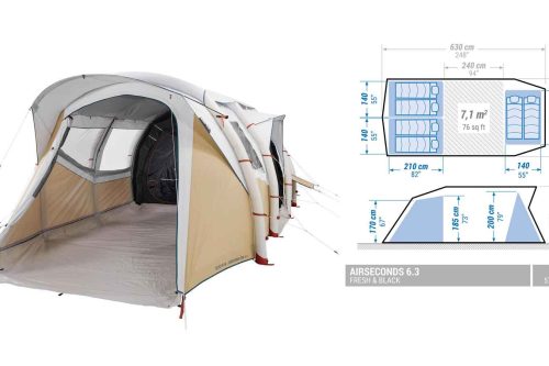 6 PERSON BLACKOUT AIR TENT - AIR SECONDS 6.3XL FRESH&BLACK