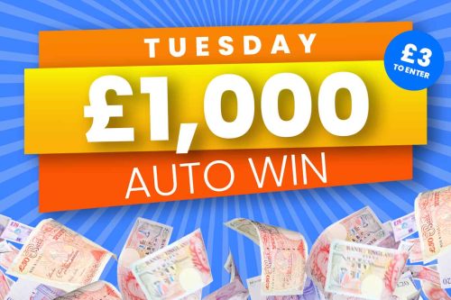 AUTO WIN £1000 CASH - 27/12