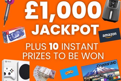 WIN £1000 JACKPOT CASH + 10 INSTANT WINS