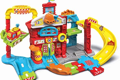 TOY DAY- AUTO WIN-VTech Toot-Toot Drivers Fire Station