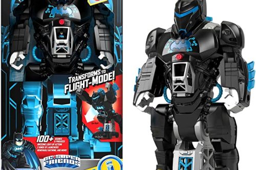 TOY DAY- AUTO WIN-Imaginext DC Super Friends Bat-Tech Batbot, Transforming 2-in-1 Batman Robot and Playset with Lights and Sounds for Kids Ages 3-8