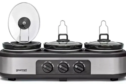 Gourmet GTSC002 Triple 3.9L Slow Cooker - Grey