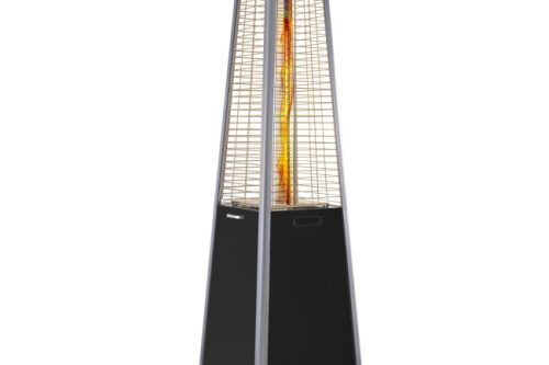 Pyramid Flame Tower Outdoor Gas Patio Heater - Black with Free Cover Regulator & Hose