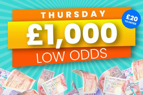 LOW ODDS £1000 CASH-16/10-AUTO WIN
