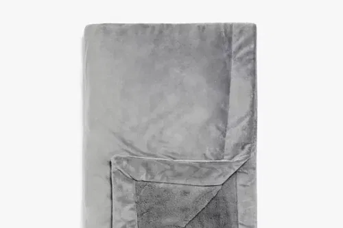 Luxury Plush Fleece Throw, Grey, L140 x W180cm #2