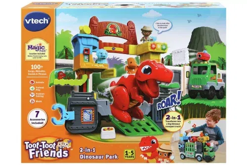 TOY DAY- AUTO WIN-Vtech Toot Toot 2 in 1 Dinosaur Park Playset