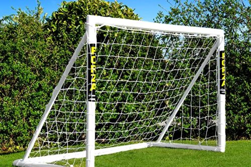 TOY DAY- AUTO WIN- FORZA Football Goal [6ft x 4ft] | Garden Kids Football Goals – 70mm Thick PVC Goal Posts + Football Net | Locking System | Optional Target Sheet, Ball & Bag