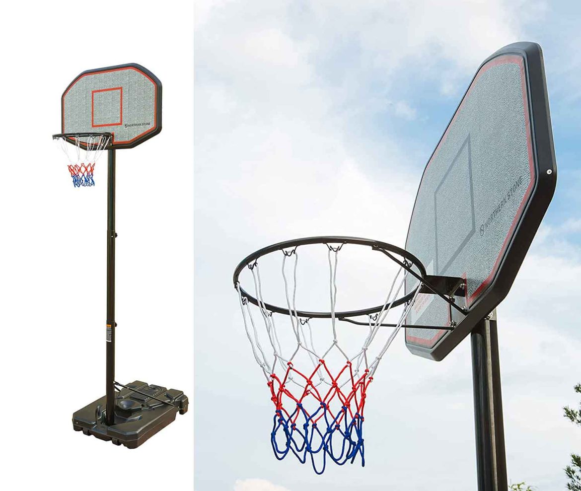 TOY DAY AUTO WINRAH Pro Court Adjustable Height Portable Basketball