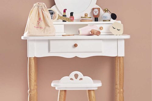 TOY DAY- AUTO WIN-LE TOY VAN Vanity Table and Stool wooden furniture set 92cm & LE TOY VAN Star Beauty wooden toy set