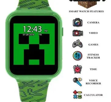 TOY DAY- AUTO WIN-Peers Hardy Minecraft Kids Silicon Strap Touch Screen Watch