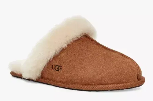 UGG Scuffette Sheepskin and Suede Slippers, Chestnut