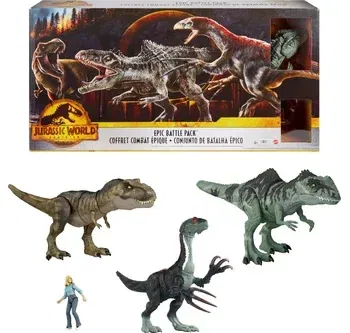 TOY DAY- AUTO WIN-Jurassic World Dominion Epic Battle Pack - 3 Dinosaurs and Figure