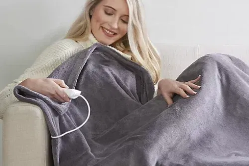 AUTO WIN- Dreamland Velvety Electric Heated Throw Grey 120 x 160cm