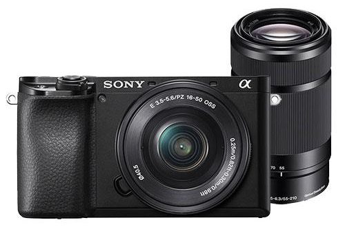 Sony A6100 Mirrorless Camera in Black with 16-50mm and 55-210mm Lenses