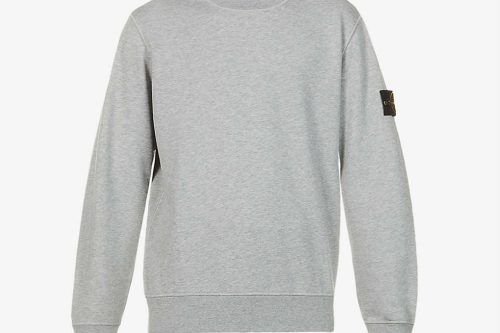 STONE ISLAND Logo-patch relaxed-fit cotton-jersey sweatshirt