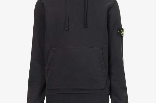 NEW SEASON STONE ISLAND Logo-patch relaxed-fit cotton-jersey hoody