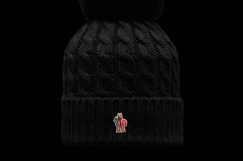 MONCLER Wool Beanie with Pom Pom