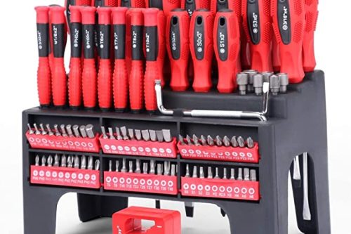 FOX GIVEAWAY-HORUSDY 101-Piece Magnetic Screwdriver Set with Plastic Racking, Includs Precision Screwdriver and Magnetizer Demagnetizer DIY Tools for Men Tools Gift