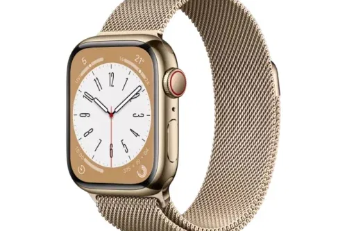 Apple Watch Series 8 GPS + Cellular, 41mm Gold Stainless Steel Case with Gold Milanese Loop