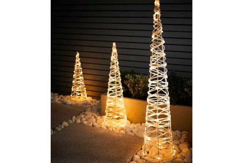 2 WINNERS- 3 Pack Outdoor LED Cone Trees