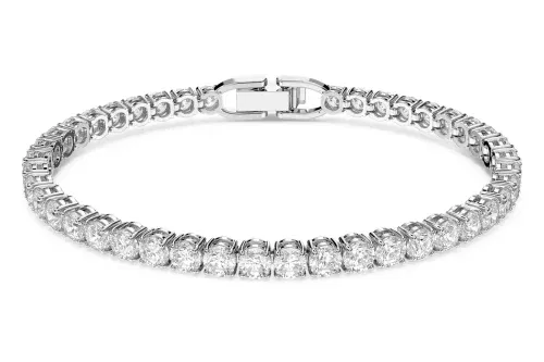 WIN A SWAROVSKI Tennis Deluxe bracelet Round cut, White, Rhodium plated