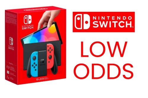 Nintendo Switch OLED 64GB Console with Joy-Con, Neon Red/Blue - low odds