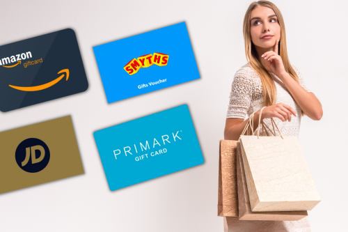 £500 AMAZON OR SMYTHS OR JD OR PR!MARK GIFT CARD - 10/03