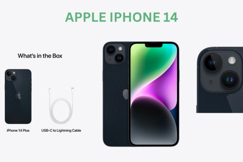 Apple iPhone 14, iOS, 6.1", 5G, SIM Free, 256GB, Midnight