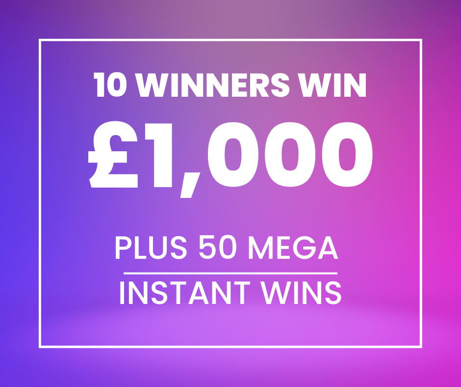 10 WINNERS WIN £1000 JACKPOT PLUS 50 MEGA INSTANT WINS UP FOR GRABS #3 ...