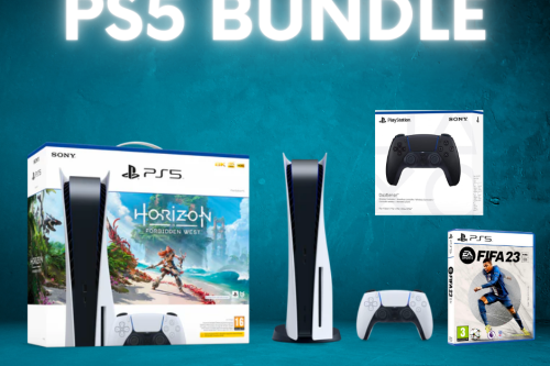 PlayStation 5 Console with Black Dualsense Controller, Horizon Forbidden West & FIFA 23 Bundle