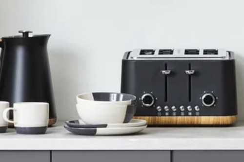 CONTEMPORARY MATT GREY KETTLE AND TOASTER SET