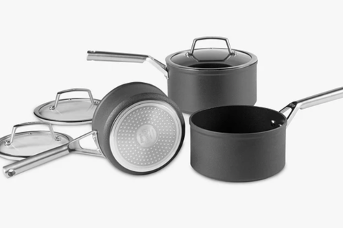 Ninja Foodi ZEROSTICK Hard Anodised Aluminium Non-Stick Saucepan Set, 3 Piece