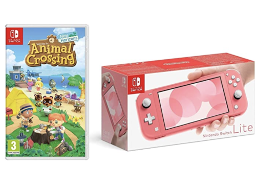Nintendo Switch Lite Coral and Animal Crossing Switch Game - 09/02