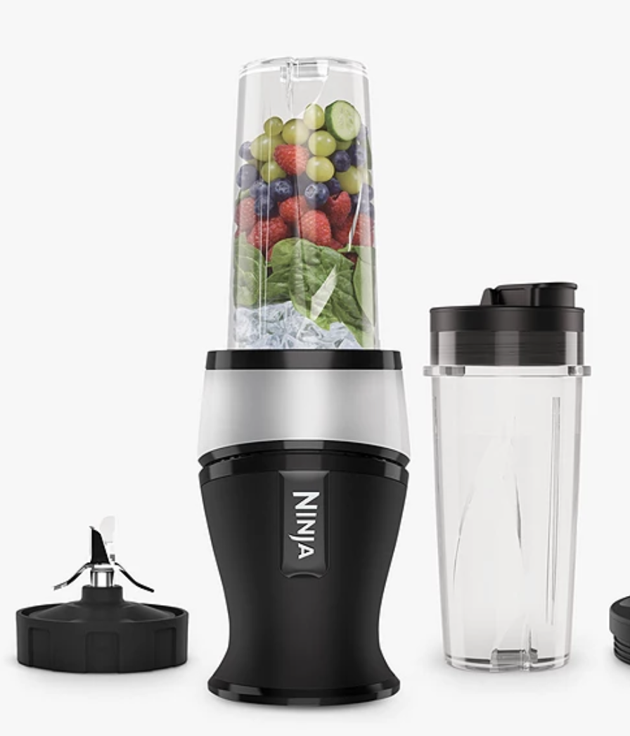 Ninja QB3001UKS Smoothie Maker, Black/Silver - Competition Fox