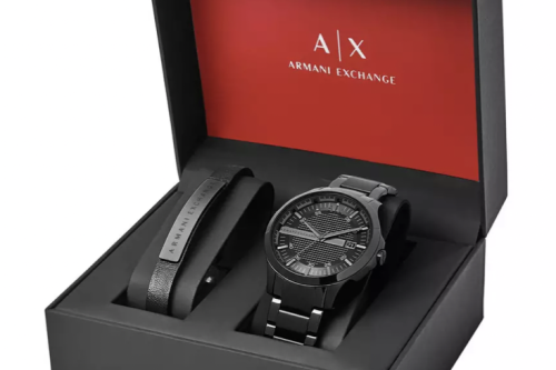 Armani Exchange Men's Stainless Steel Bracelet Watch Set