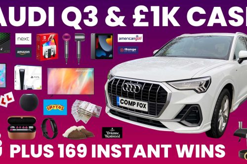 WIN A AUDI Q3 AND £1000 CASH JACKPOT PLUS 169 MEGA INSTANT WINS UP FOR GRABS