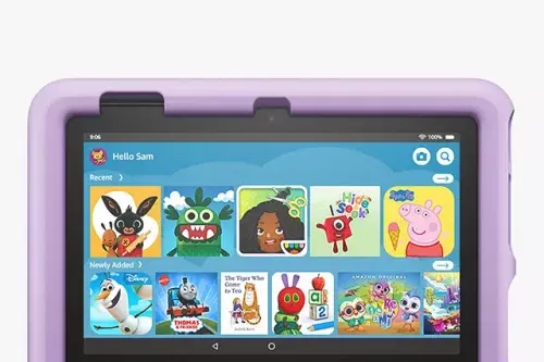 Amazon Fire 7 Kids Edition Tablet (12th Generation, 2022) with Kid-Proof Case, Quad-core, Fire OS, Wi-Fi, 16GB, 7", Purple