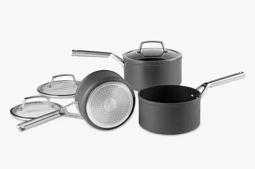 Ninja Foodi ZEROSTICK Hard Anodised Aluminium Non-Stick Saucepan Set, 3 Piece