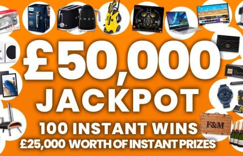 WIN A MASSIVE  £50,000 JACKPOT PLUS 100 MEGA INSTANT WINS UP FOR GRABS #3