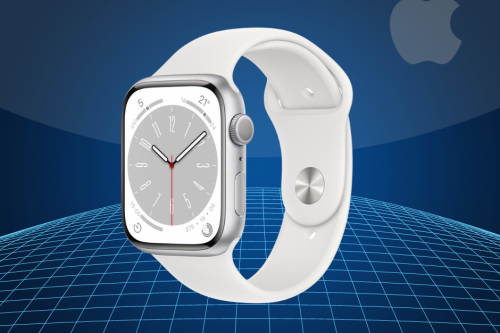 Watch Series 8 GPS, 45mm Silver Aluminium Case with White Sport Band - Regular