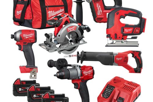 Milwaukee M18KIT2 18V Cordless 6 Piece Kit with 3x 5.0Ah Batteries