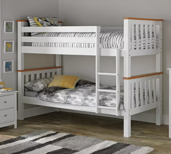 Habitat Heavy Duty Bunk Bed Frame White and Pine Competition Fox