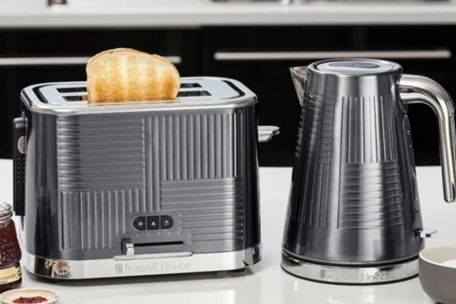 Russell Hobbs Geo Steel Kettle and Toaster Set