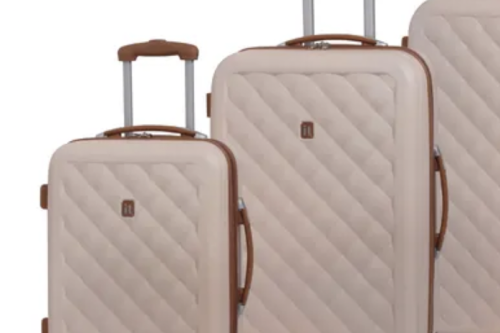 IT Luggage Cream and Tan Non Expander Cabin & Medium Suitcases