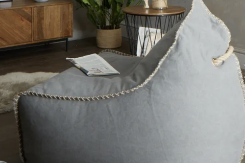 Charcoal Canvas Bean Bag Chair